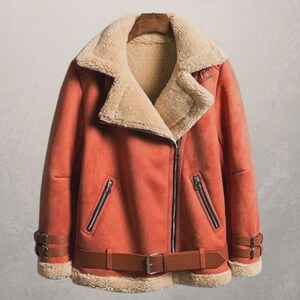 Shearling Suede Bikerjacka - Damskinnkappa bild 2