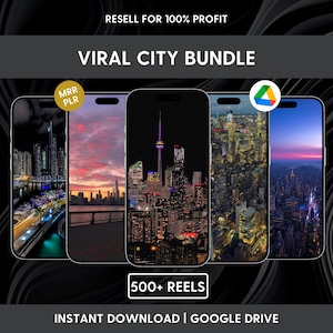 500+ Viral City Reels Bundle | Faceless Content Videos | Social Media Content Pack | Digital Download