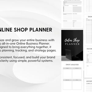 Paquete de planificador de negocios online / Planificador de productos digitales, tiendas Etsy y Shopify / Lanza y haz crecer tu negocio / Plantilla editable de Canva imagen 4