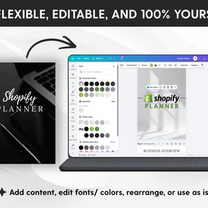 Paquete de planificador de negocios online / Planificador de productos digitales, tiendas Etsy y Shopify / Lanza y haz crecer tu negocio / Plantilla editable de Canva imagen 9