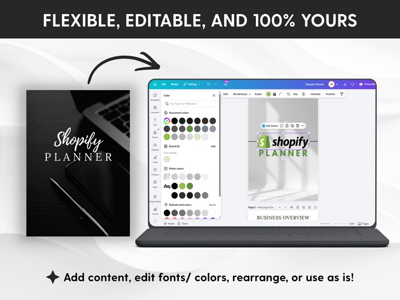 Paquete de planificador de negocios online / Planificador de productos digitales, tiendas Etsy y Shopify / Lanza y haz crecer tu negocio / Plantilla editable de Canva imagen 9