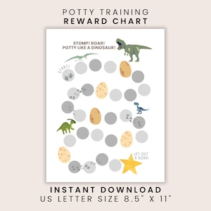 Potty Training Reward Chart | Dinosaur Theme Motivational Tool | Toilet Training Toddlers