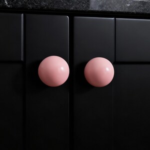 White Ceramic Ball Knob: Pink Dresser Handles, Black Cupboard Pulls