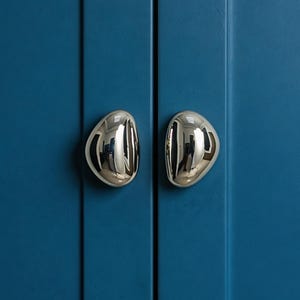 Silver Brass Cabinet Knob, Modern Drawer Handle for Kitchen, Bathroom