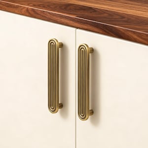 Bronze Brass Cabinet Drawer Pull Handles, Art Deco Furniture Knobs