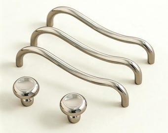 Tirador curvo para armario, pomo minimalista para muebles, ideal para la renovación de armarios.