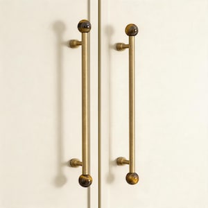 Vintage Brass Crystal Wardrobe Pull, Antique Bronze Drawer Handle, Wardrobe Cabinet Hardware