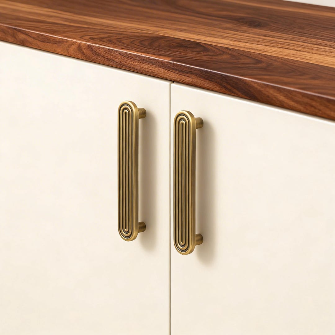 Bronze Brass Cabinet Drawer Pull Handles, Art Deco Furniture Knobs - Etsy