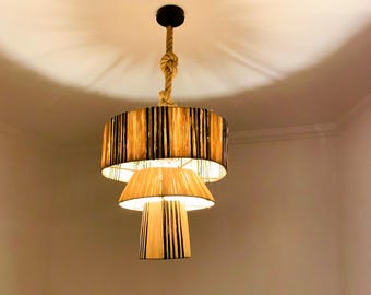 Suspensions en raphia, plafonniers pour cuisine, luminaires suspendus