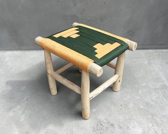 Banc de jardin tressé, banc d'entrée en rotin bohème, bancs de lit naturels