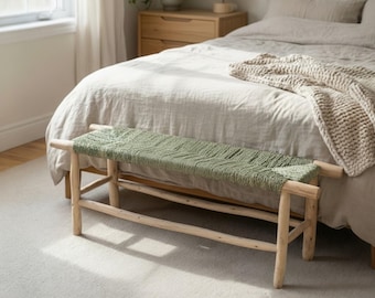 6 idées de bancs en osier tressé, sièges en bois marocains, bancs de terrasse