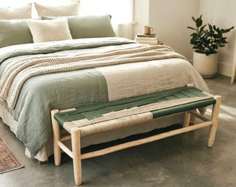 Banc de chambre à coucher en bois, sièges et bancs de jardin en rotin, banc rustique