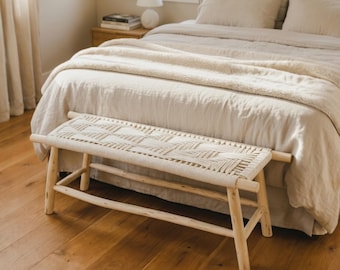 Bancs tressés marocains, banc d'entrée, banquette de salle à manger