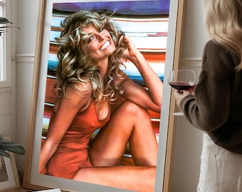 Farrah Fawcett Poster | 70s Tv Series Wall Art | Charlie's Angels Print