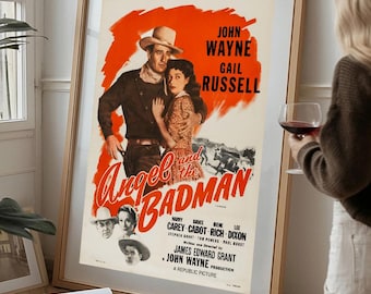 John Wayne Poster | Vintage Western Movie Wall Art