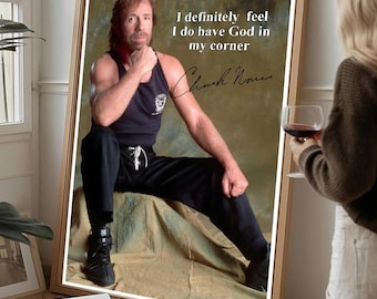 Chuck Norris Poster | Exclusive Vintage 80s Action Icon Wall Art | Motivational Retro Print