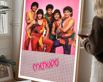 Menudo Poster | 80s Latin Pop Band Wall Art | Retro Boy Band Print