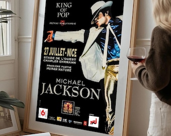 Michael Jackson Poster -  1997 History Tour Concert  - King of Pop Print –– Retro Pop Decor