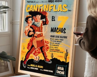 Cantinflas Movie Poster | Vintage Mexican Wall Art | Retro Classic Cinema Print