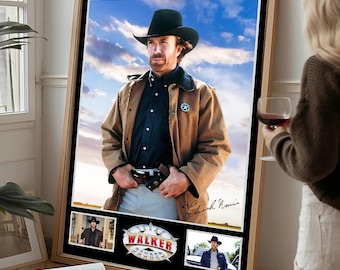 Chuck Norris Poster | Walker Texas Ranger | Western Wall Art | Retro Action Series Print