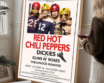 Red Hot Chili Peppers | Poster Vintage 90s Rock Wall Art | Retro Band Gig Print