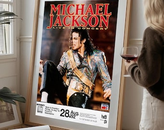Michael Jackson Poster – Live Concert 1990s Pop Legend Retro Music Wall Art Print