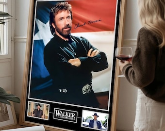 Chuck Norris Walker Texas Ranger Poster | 90s TV Western Action Wall Art