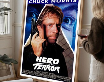 Chuck Norris Poster | Vintage 80s Action Movie Wall Art | Retro Film Print