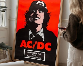 ACDC Rock Konzert Poster, Restaurierte Heavy Metal Wand Kunst (Digitaler Download)