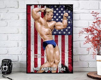 Larry Scott Mr. America Poster | Classic Fitness & Bodybuilding | Retro Wall Art Print | Classic Physique Print | Gym Decor