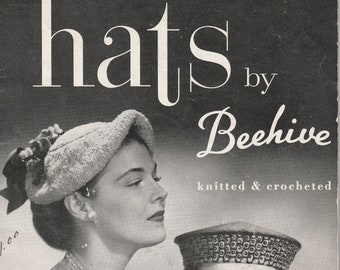 Vintage Hats by Beehive Knitted and Crocheted Series N. 61 1950&#39;s PDF