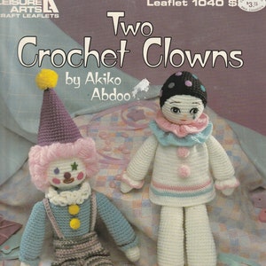 Two Crochet Clowns - Leisure Arts leaflet No. 1040 - PDF
