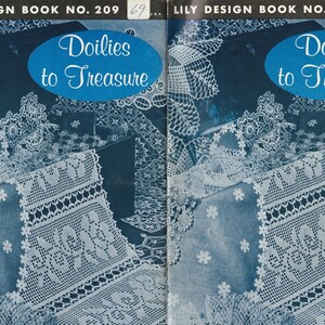 Lily Design Book No. 209 - Vintage Crochet Patterns - Doilies to Treasure - 13 Doily Designs