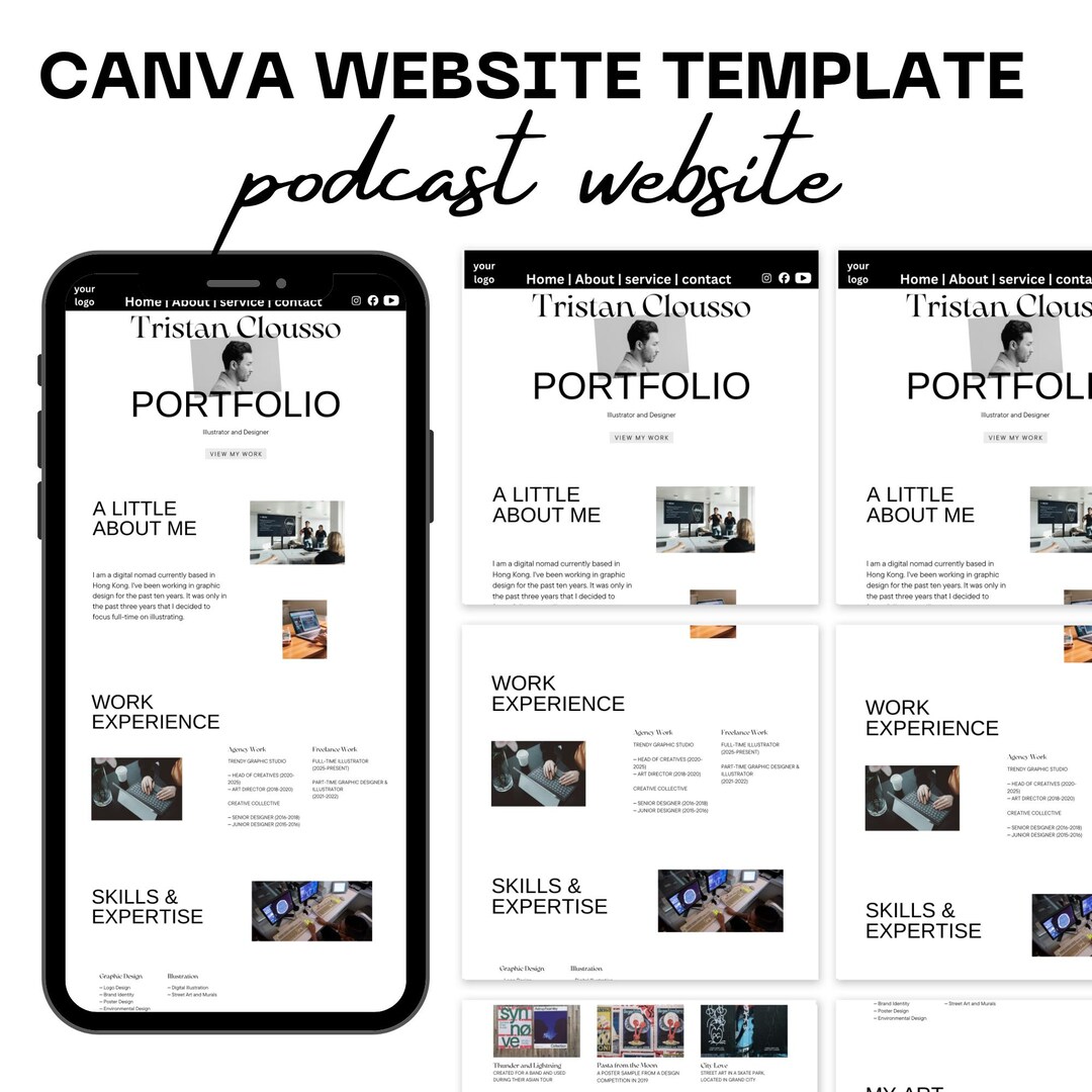 Canva Website Template | Editable Portfolio Website for Designers ...