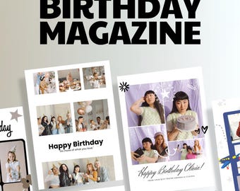 Custom Birthday Magazine Template | Canva Editable Photo Book (Digital Download)