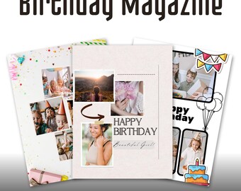 Birthday Keepsake Magazine Template – Custom Canva Editable Magazine for Friends, Family & Special Occasions