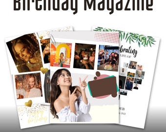 Customizable Birthday Magazine Canva Template – Editable Layout for Friends, Family & Gift Keepsakes