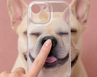 Funda personalizada para teléfono con diseño de mascota, funda con retrato de perro o gato en 3D de nariz suave. Regalo ideal.