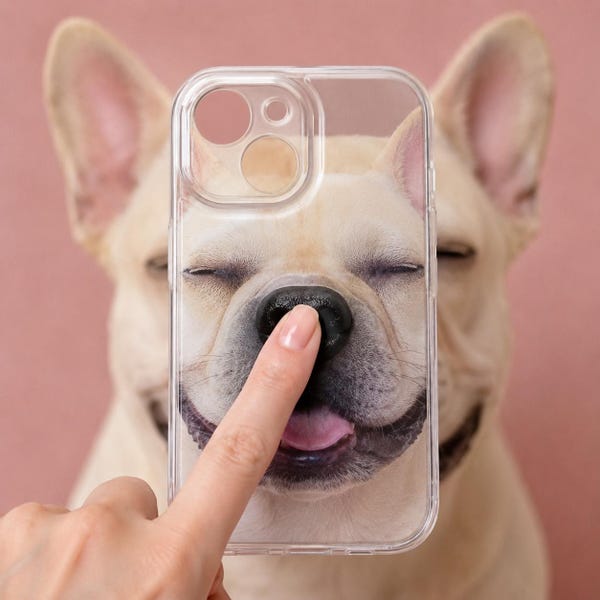 Custom Pet Phone Case, 3D Soft Nose Dog Cat Portrait Cover Gift