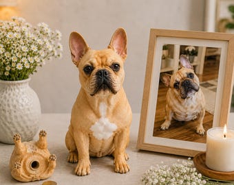 Custom 3D Printed Pet Urn, Hand Painted Dog Cat Memorial Keepsake
