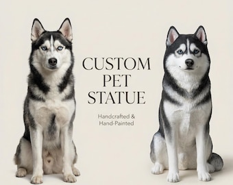 Custom Pet Statue from Photo, Hand-Painted Full-Body Dog or Cat Figurine