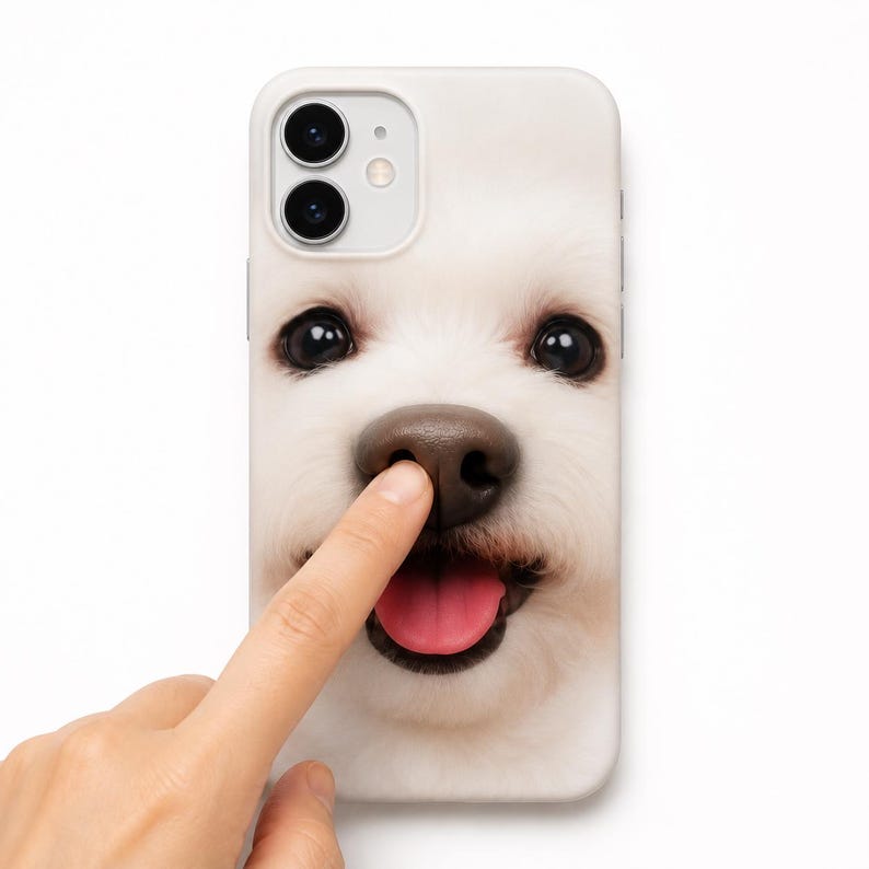 Custom Pet Phone Case, 3D Soft Nose Dog Cat Portrait Cover Gift image 3