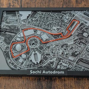 Sotschi Autodrom 3D Miniatur – Rennstrecken-Modell | Motorsport-Dekoration | 3D-gedruckte Track Map