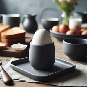 Eierbecher mit Untersetzer – Modernes Eierbecher Set – Minimalistisches Design – 3D Druck Eierhalter – Frühstücks- & Brunch Deko