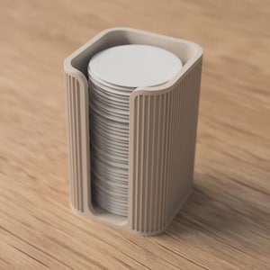 Japandi Cotton Pad Holder – Modern & Minimalist – 3D Print – Stylish Bathroom Storage