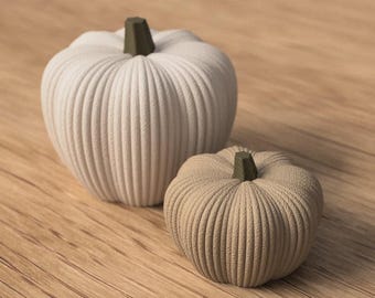 Moderne Kürbisdekoration – Minimalistisch & Texturiert – 3D Druck – Herbst und Halloween Deko