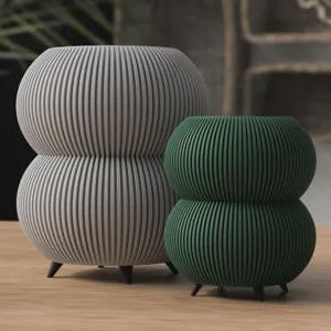 Jarrón moderno con patas – Maceta de diseño estilo Japandi – Jarrón y jardinera impresos en 3D – Decoración minimalista – Disponible en 2 tamaños