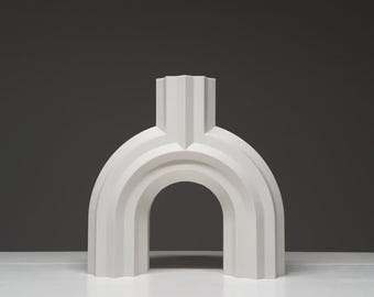 Vaso moderno ad arco – vaso a ponte minimalista – vaso decorativo Japandi – vaso di design stampato in 3D – accessori per la casa moderni