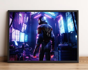 Spiderman Into the Spiderverse Poster, Miles Morales Wall Art, Wall Decor, Canvas Print