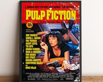 Póster de Pulp Fiction, Arte de pared de Pulp Fiction, Decoración de pared, Impresión en lienzo n.° 2
